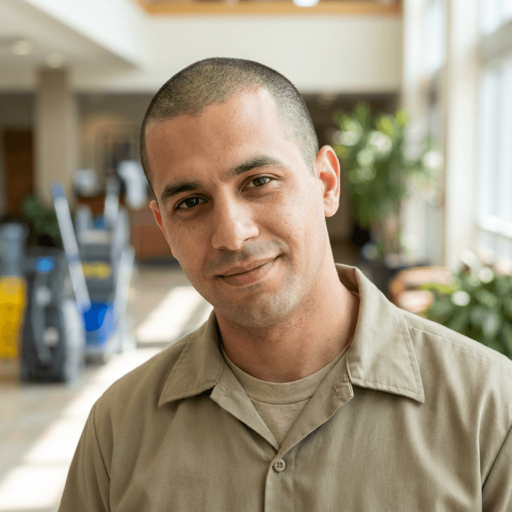 David R. standing in a professional office